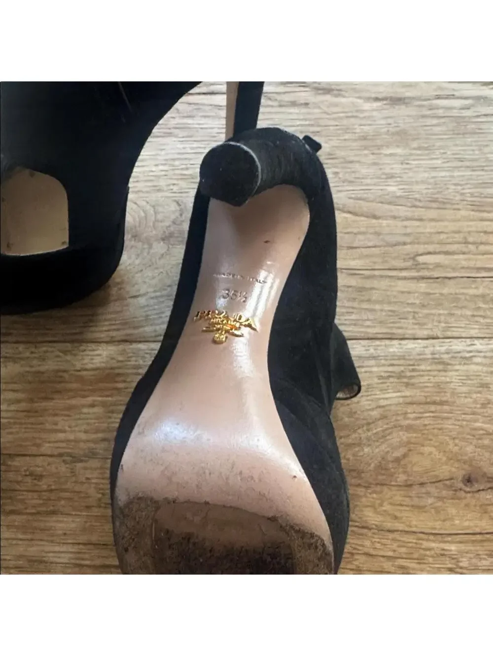 Prada high heels black suede size 35 1/2